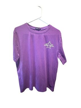 ROMWE Purple Short Sleeve Star Graphic Tee